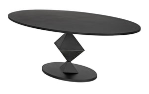 Katana Oval Dining Table, Black Metal