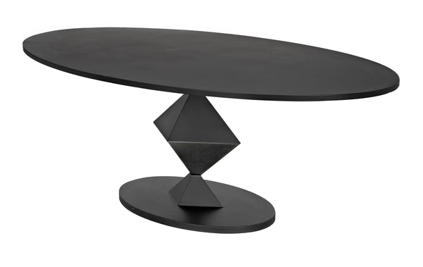 Katana Oval Dining Table, Black Metal
