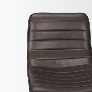 Meritt 37"H Black Faux-Leather Seat W/ Black Metal Frame Stool