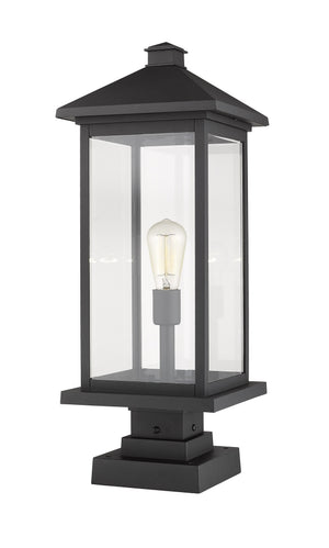 Portland 1 Light Outdoor Pier Mounted Fixture in Black Finish