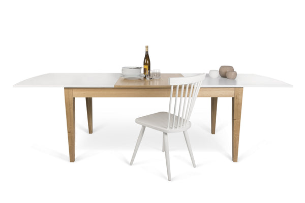 niche dining table in pure white / oak