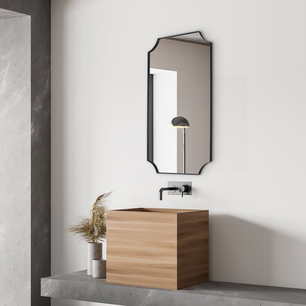 Lennox Black Scalloped Corner Mirror