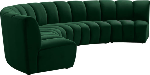 Lynda 5pc. Modular Sectional In Green Velvet