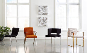 Raffia Dining Chair, Black Velvet, Stainless Steel Legs
