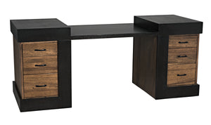 Bentley Dark Walnut and Ebony Executive Desk