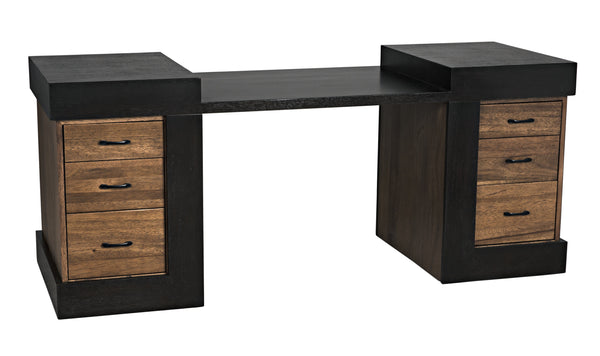 Bentley Dark Walnut and Ebony Executive Desk