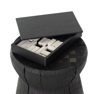 Chess Table In Carbonized Black