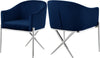 Doris Dining Chair In Navy Velvet and Chrome