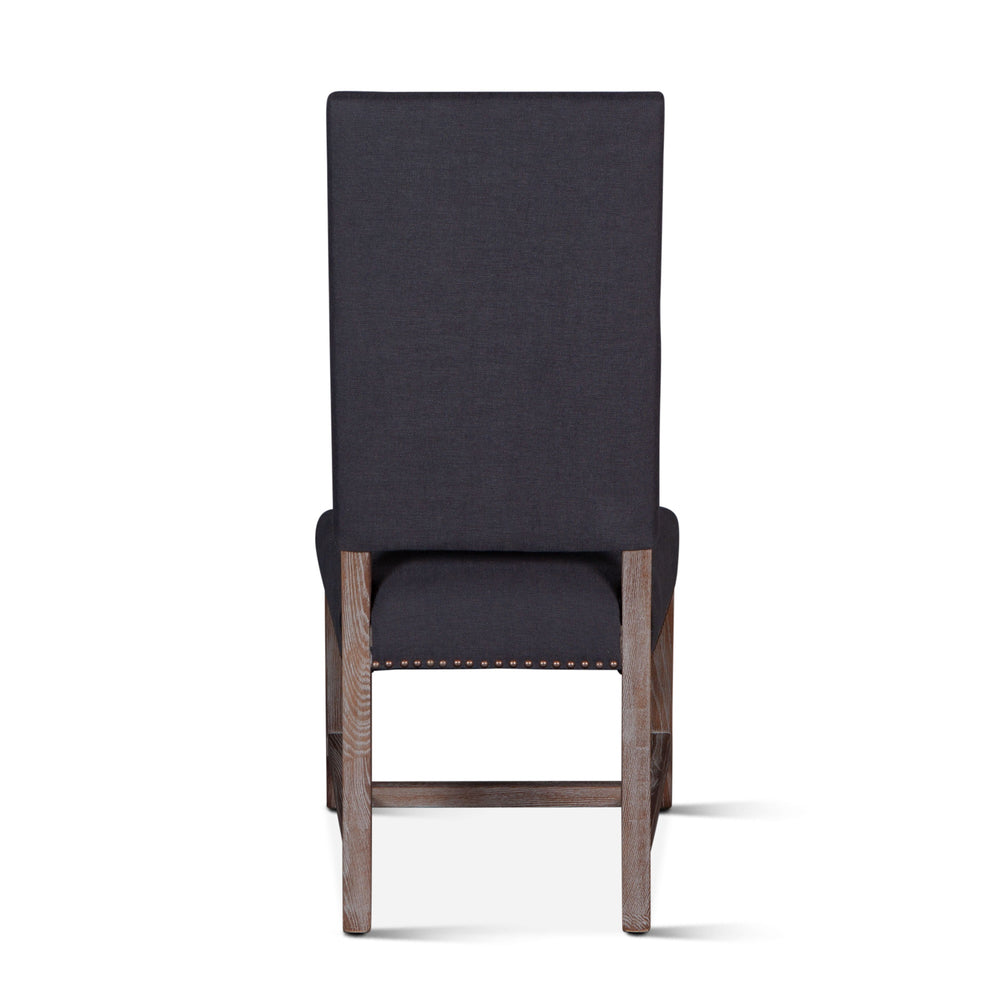 Darcy Dining Chair Dark Grey Linen Driftwood Finish