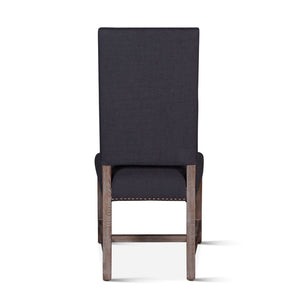 Darcy Dining Chair Dark Grey Linen Driftwood Finish