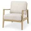 Raeleigh 28.0L x 34.1W x 34.4H Cream Fabric W/Light Brown Wood Accent Chair