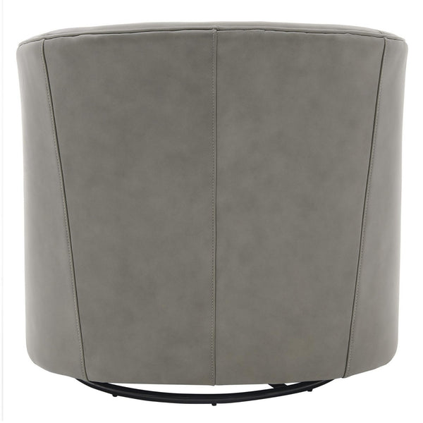 Walsh Top Grain Leather Swivel Arm Chair In Garrett Gray
