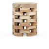 Dacosta Solid Wood Round Accent Table - White Wash