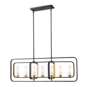 Aideen 7 Light Island/Billiard in Bronze Gold Finish