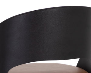 DEZIRAE BARSTOOL - BLACK - COGNAC LEATHER