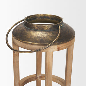 Andy I Large Natural Wood Cylindrical Lantern