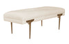 Brno White Waived Velvet Bench