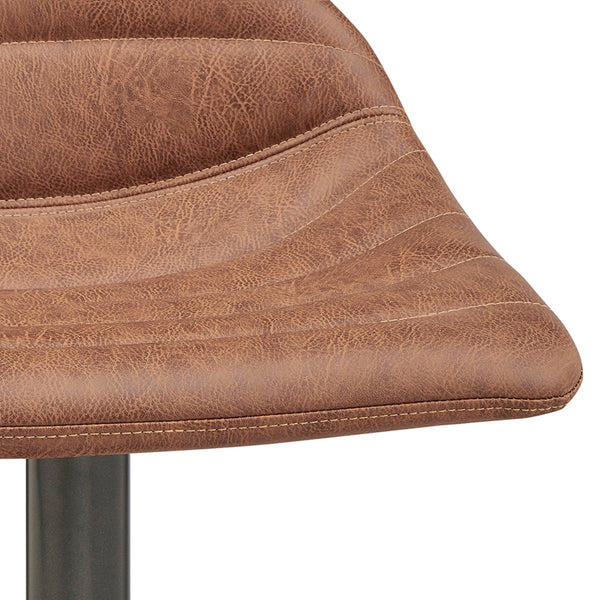 Koa KD PU Gaslift Swivel Bar Stool, Umber Brown