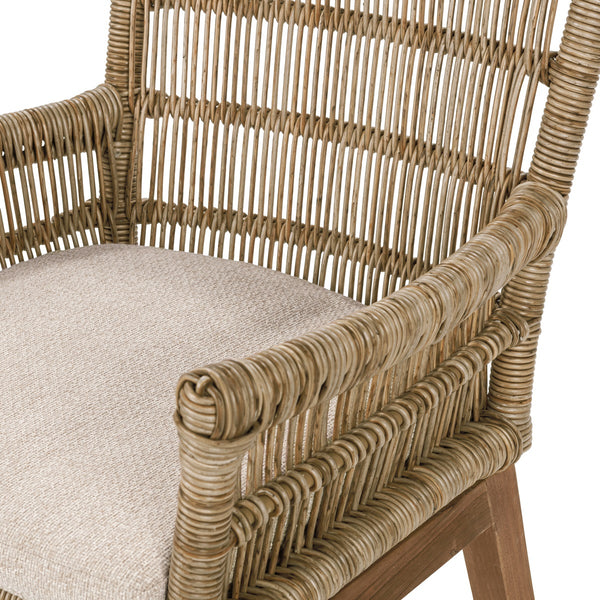 Valerie Outdoor Counter Stool in Teak and Olefin