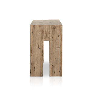 Abaso Console Table In Rustic Wormwood Oak