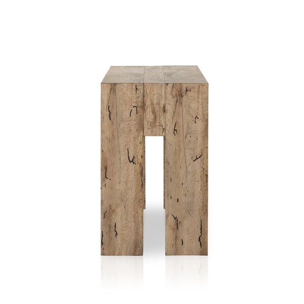 Abaso Console Table In Rustic Wormwood Oak