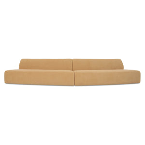 Naomi 2 Piece Convex Modular Sectional in Golden Yellow