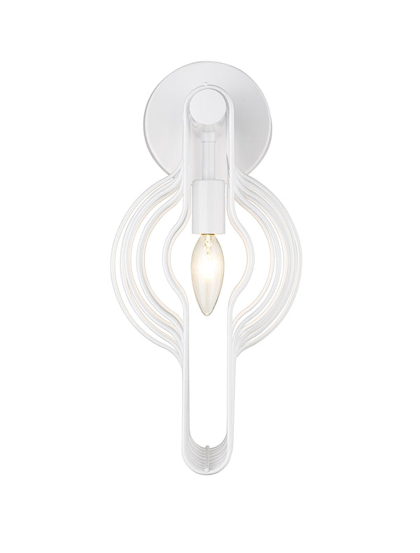 Contour 1 Light Wall Sconce in White Finish