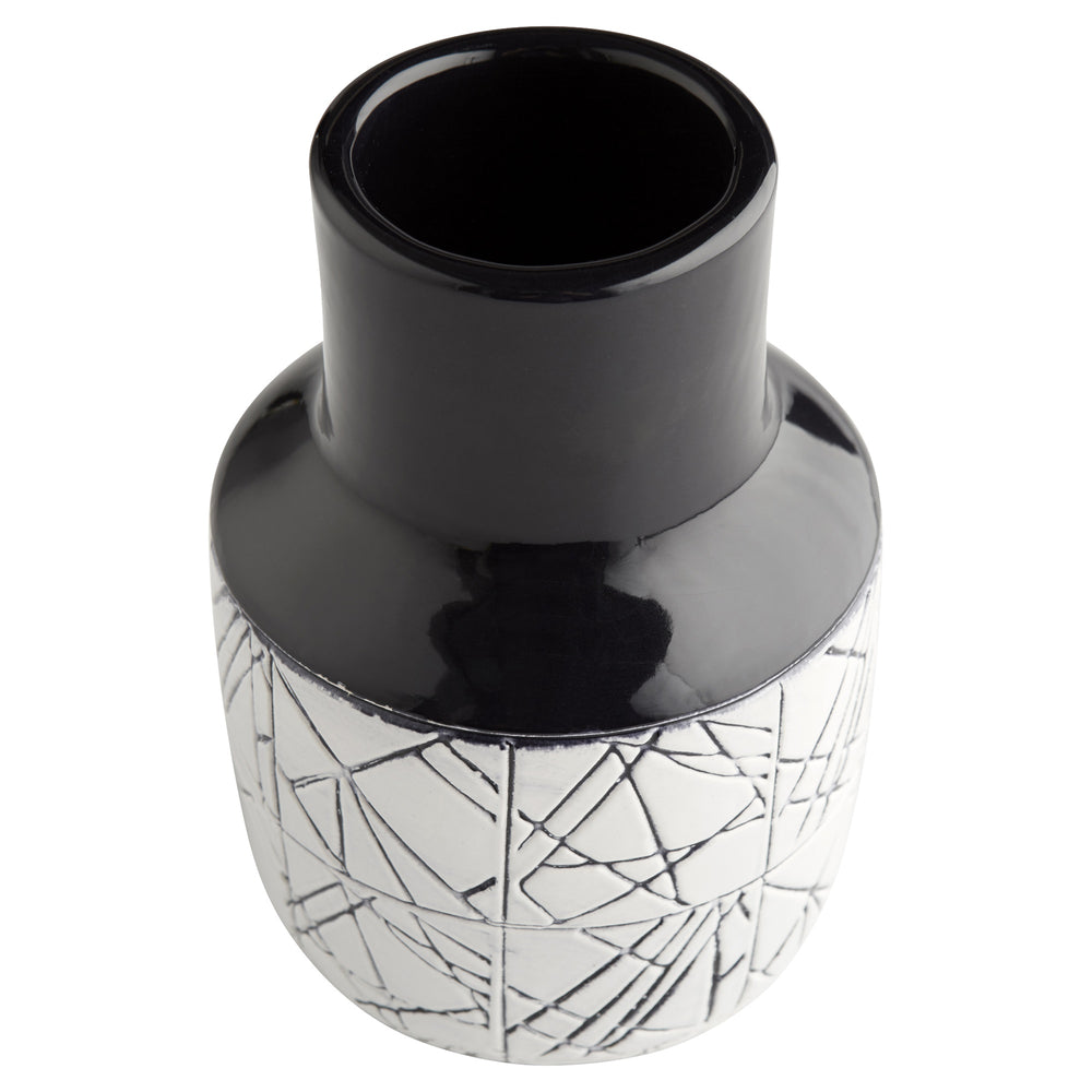 Small Dark Zenith Vase in Blue and White