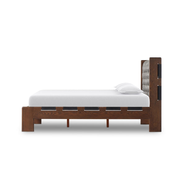 Halston Bed In Terra Brown Ash In Queen