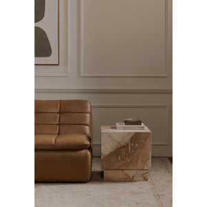 Layla Side Table in Breccia Marble