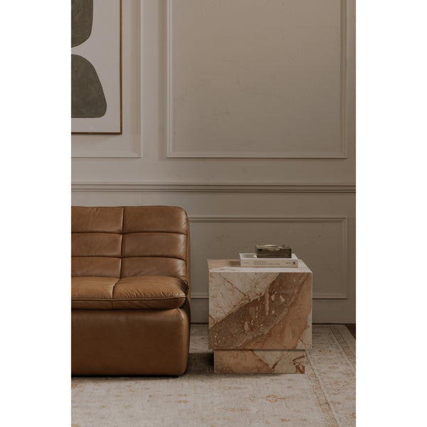 Layla Side Table in Breccia Marble