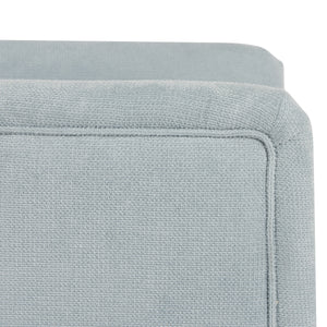 THREE LEG FULLY UPHOLSTERED BARREL CHAIR IN PERFORMANCE LIGHT BLUE CHENILLE
