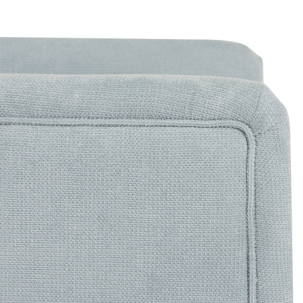 THREE LEG FULLY UPHOLSTERED BARREL CHAIR IN PERFORMANCE LIGHT BLUE CHENILLE