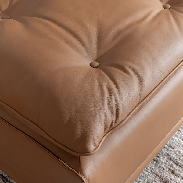 Haven Leather Armless Chair in Toffee Brown