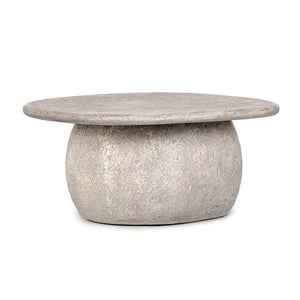 Britney Outdoor Round Coffee Table - Light Gray Concrete