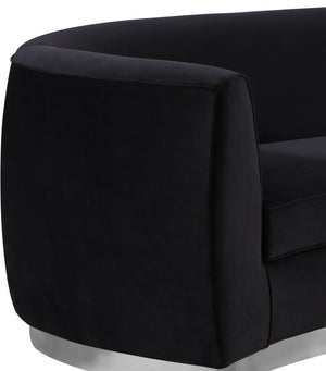 Crystal Sofa In Black Velvet and Chrome
