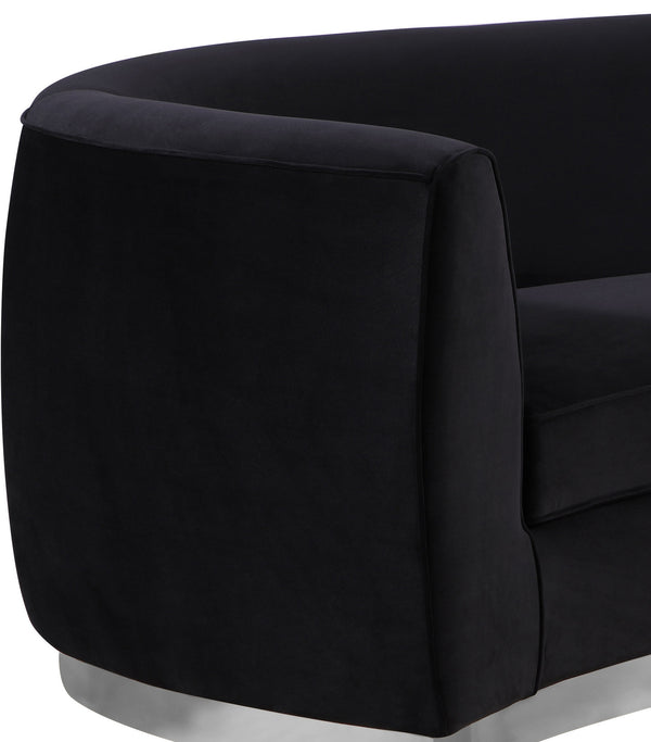 Crystal Sofa In Black Velvet and Chrome