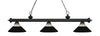Riviera 3 Light Billiard Light in Matte Black Finish