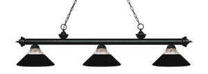 Riviera 3 Light Billiard Light in Matte Black Finish