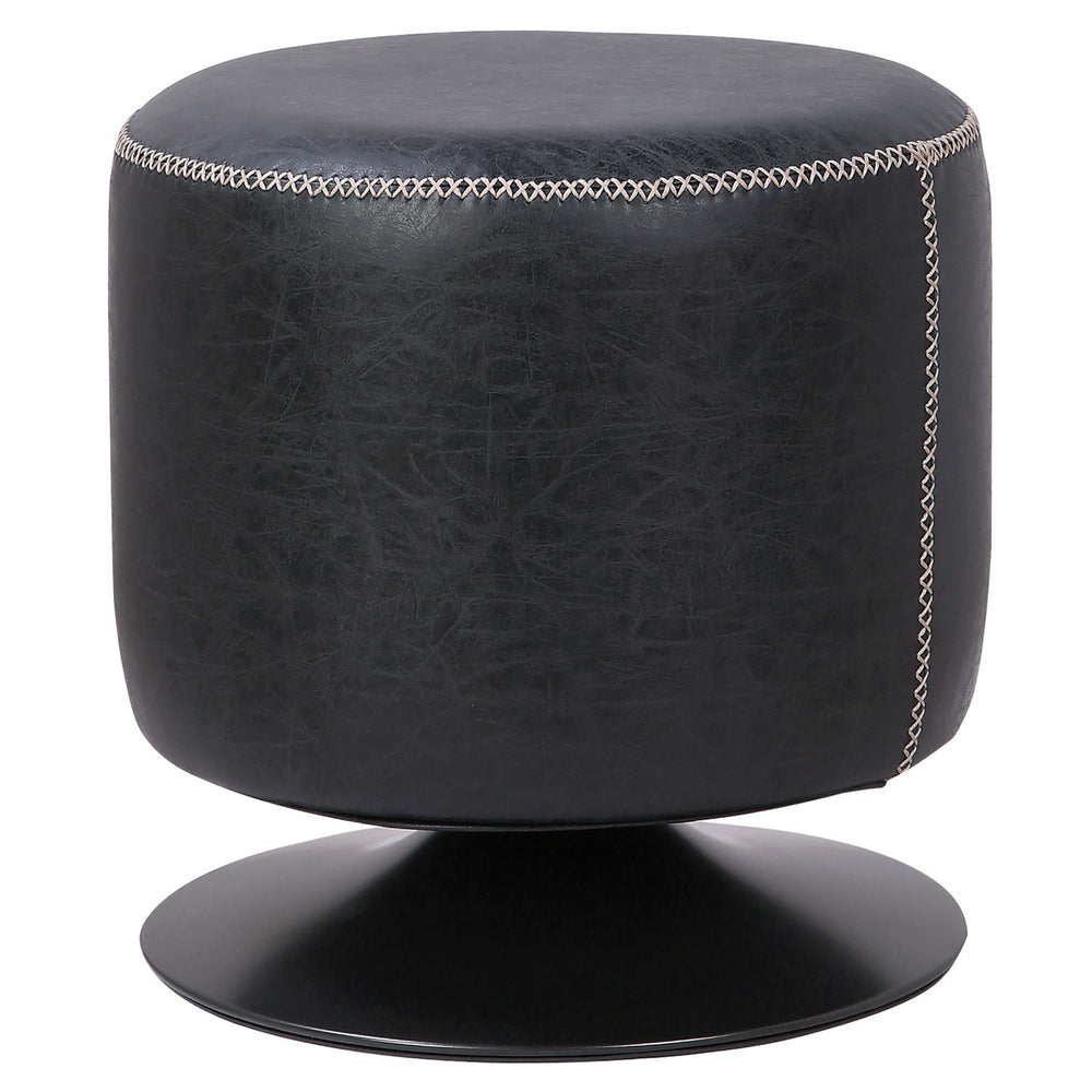 Gaia Round Ottoman In Vintage Black