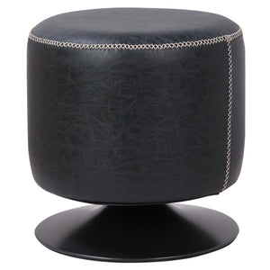 Gaia Round Ottoman In Vintage Black