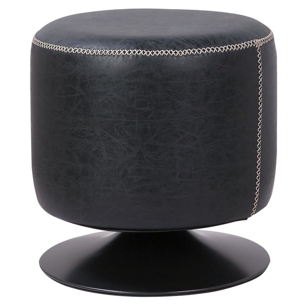 Gaia Round Ottoman In Vintage Black