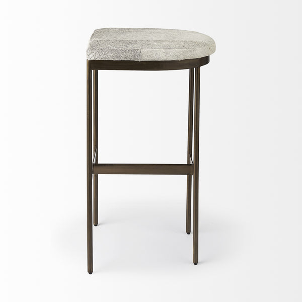 Millie 16.75 X 17.75 X 30 Hair-on-hide Seat W/ Gold Frame Bar Stool