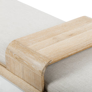 Fawkes Bench In Vintage White Wash Oak