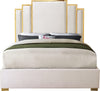 Geoffrey Queen Bed In Cream Velvet