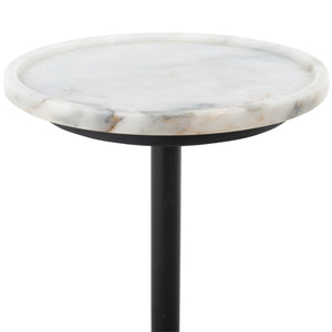 Viola Accent Table In Polished White Marble