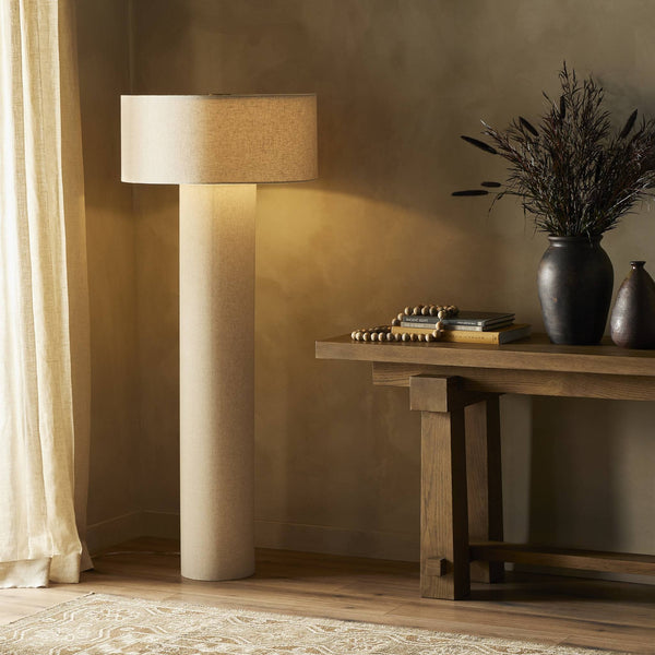Hensley Floor Lamp In Flax Linen