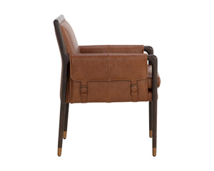 MAUTI DINING ARMCHAIR - BROWN - SHALIMAR TOBACCO LEATHER