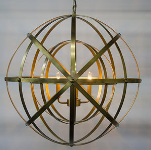 Alchemy Chandelier, Metal with Brass Finish