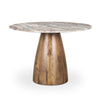Allyson 54" Round Medium Brown w/ Pink Marble Pedestal Dining Table